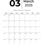 March 2025 Calendars   Free Printable & Fillable | Blank Calendar Template March 2025 Printable