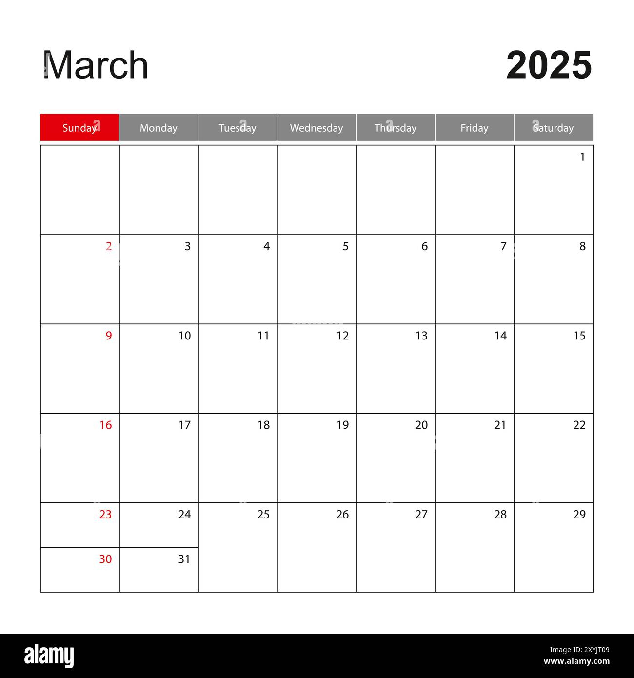 Wall Calendar Template For March 2025. Holiday And Event Planner | Event Calendar For March 2025