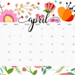April 2025 Calendar Printables | Entheosweb | Cute Printable April Calendar 2025