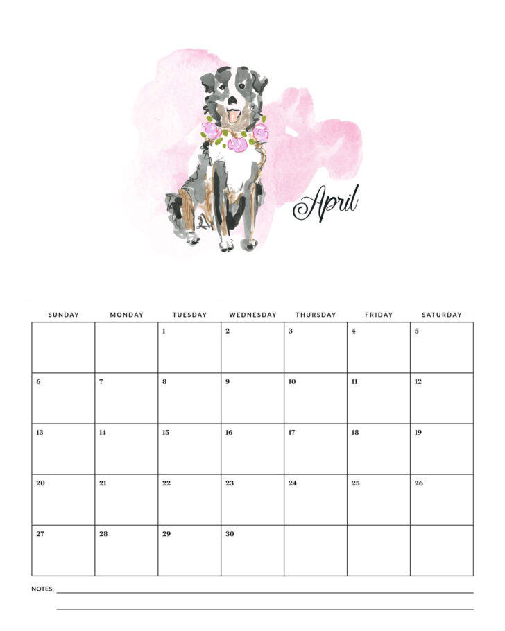 April 2025 Printable Puppy Calendar | Calendar 2024