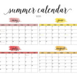 2025 Summer Calendars   27 Free Printables | Printabulls | May June July August 2025 Calendar