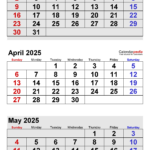 April 2025 Calendar | Templates For Pdf, Excel And Word | Calendar April May 2025