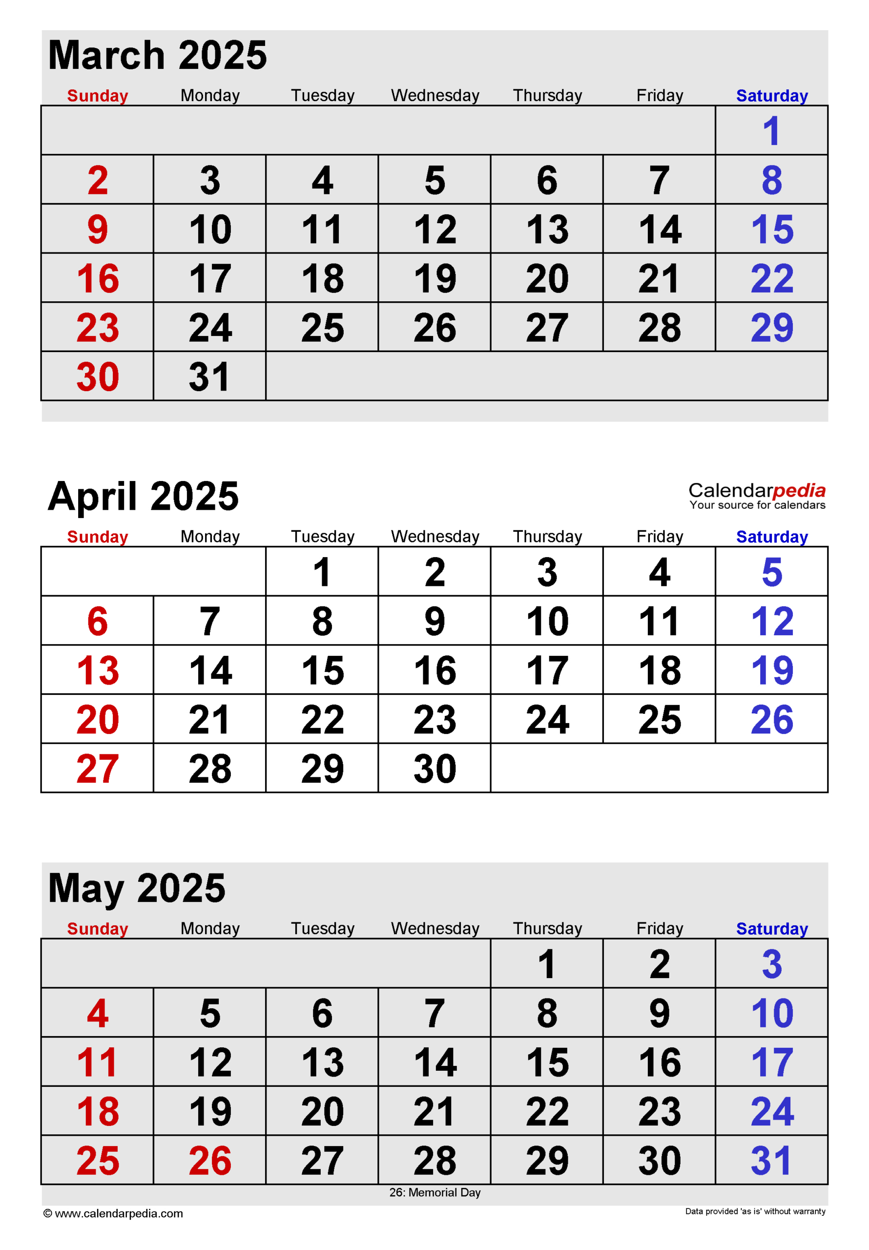 April 2025 Calendar | Templates For Pdf, Excel And Word | Calendar April May 2025