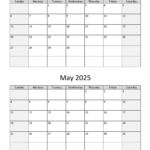 April And May 2025 Calendar | Wikidates |  Calendar 2025