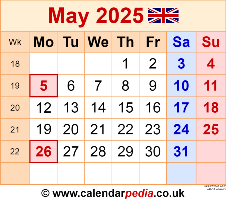 May 2025 Holiday Calendar | Calendar 2025