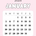 January 2025 Calendar   20 Cute & Free Printables | Saturdaygift |  Calendar 2025