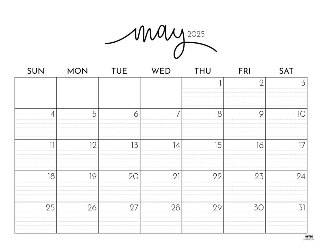 May 2025 Calendars - 107 Free Printables | Printabulls | Calendar 2025