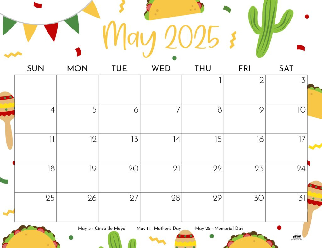 May 2025 Calendars - 107 Free Printables | Printabulls | Calendar 2025