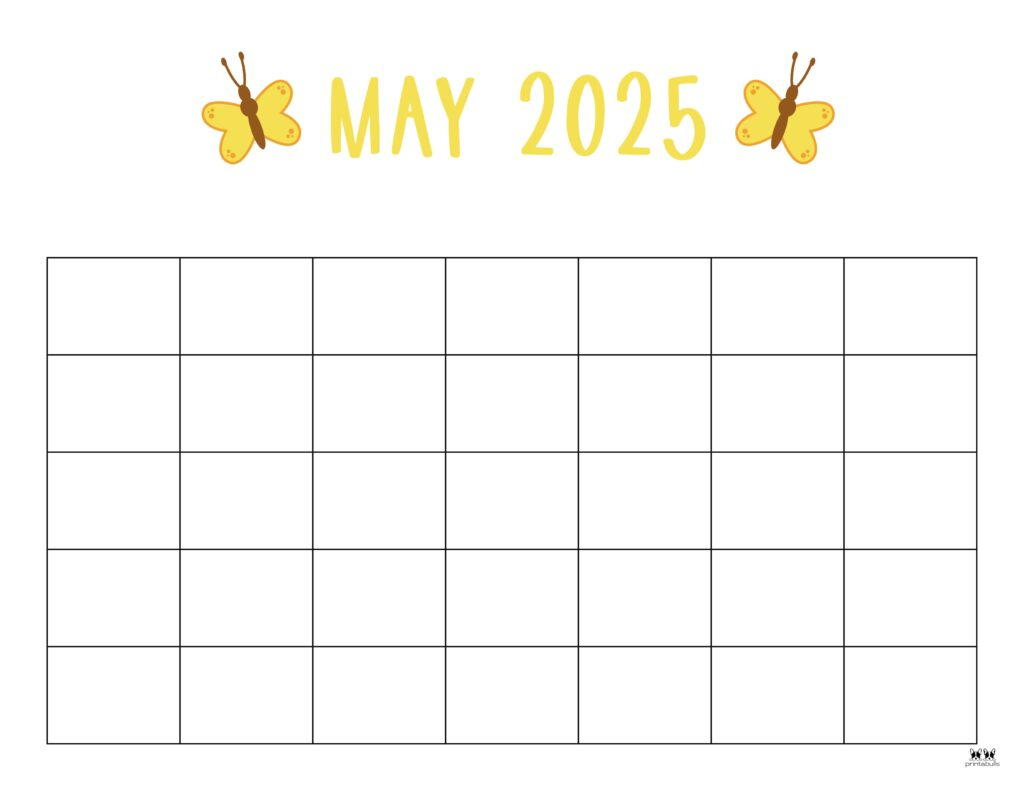 May 2025 Calendars - 107 Free Printables | Printabulls | Free May 2025 Printable Calendar