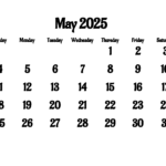 May Calendar 2025 | Free Printable Pdf, Xls And Png |  Calendar 2025