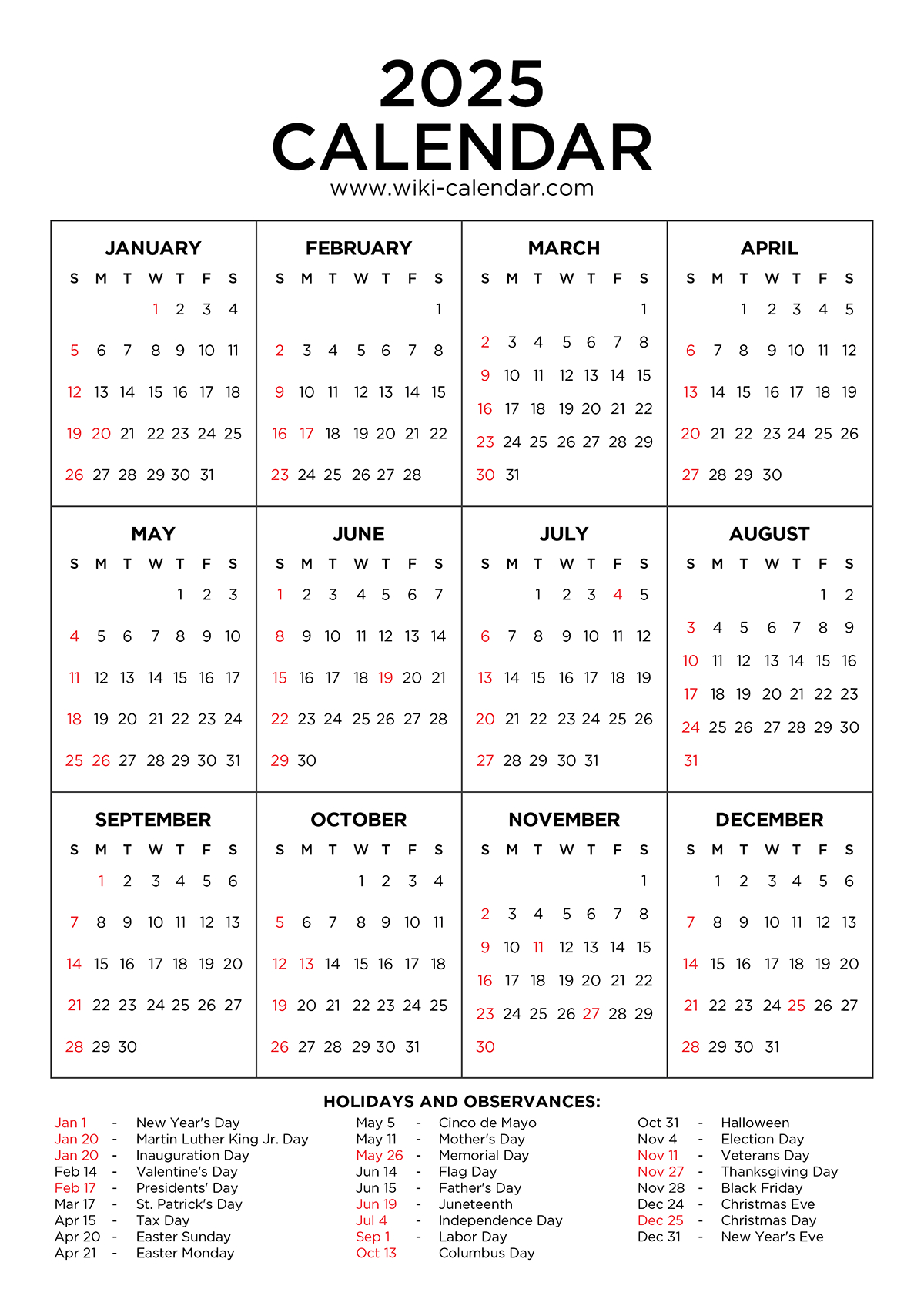 Year 2025 Calendar Printable With Holidays - Wiki Calendar | Fun May 2025 Pin-Up Calendar