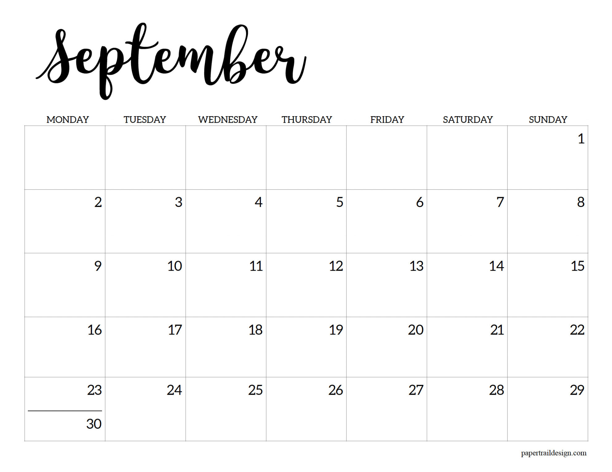 2024-2025 Printable School Calendar - Paper Trail Design | September 2024 June 2025 Calendar Printable