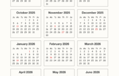 2025-2026 School-Year One-Page Calendar – Enchanted Learning |  Calendar 2025