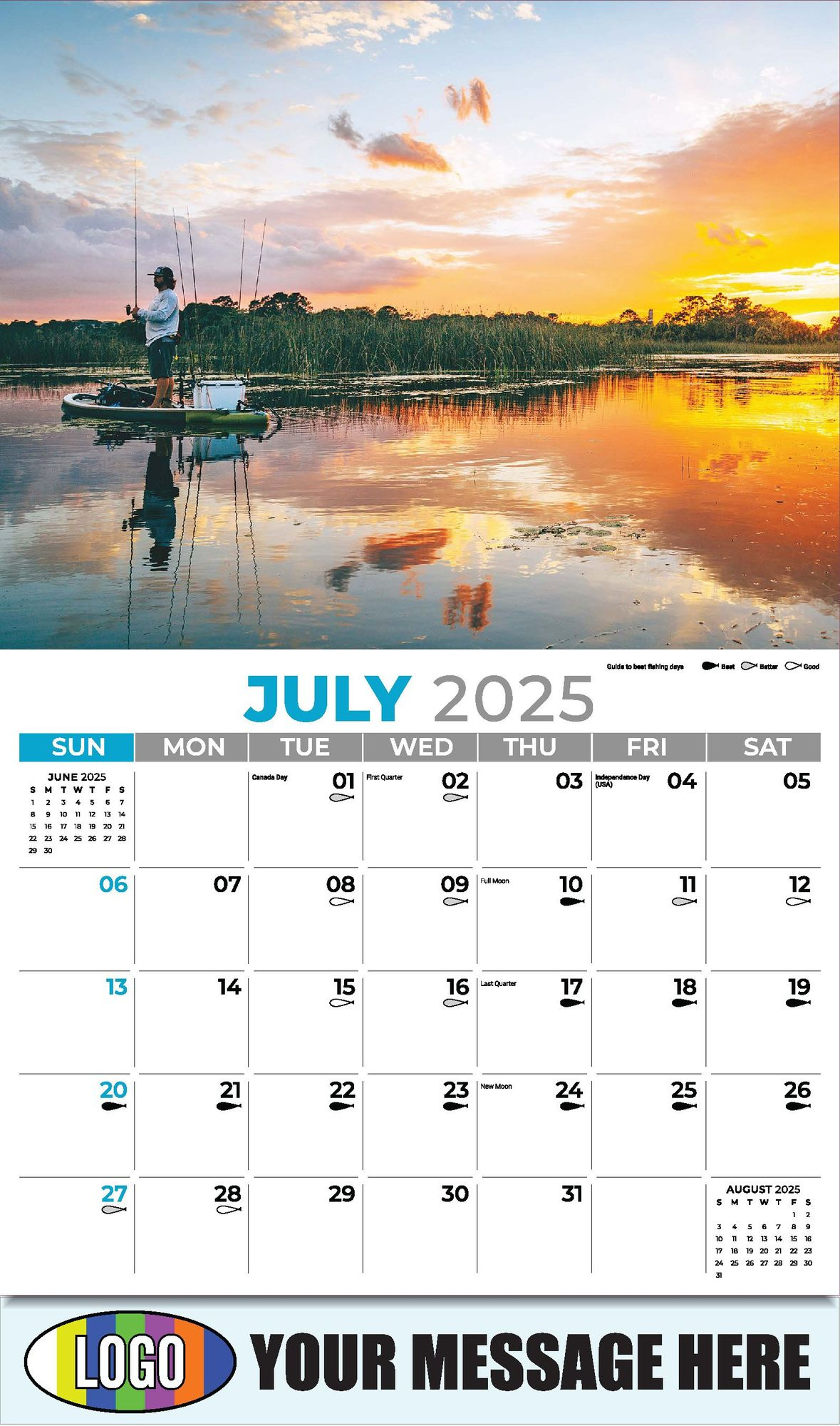 2025 Business Promotion Calendar | Fishing And Hunting | Fishing Calendar For June 2025