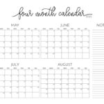 2025 Four Month Calendars   31 Free Printables | Printabulls | April May June July 2025 Calendar