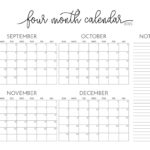 2025 Four Month Calendars   31 Free Printables | Printabulls |  Calendar 2025