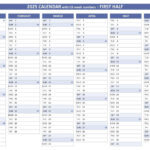 2025 Half Year Calendar To Print |  Calendar 2025