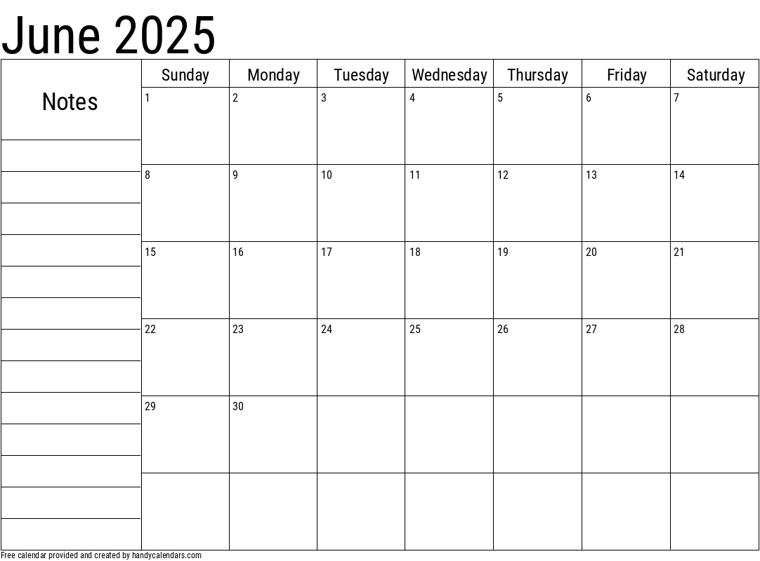 2025 June Calendars - Handy Calendars | Calendar 2025