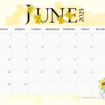 2025 Sunflowers Calendar Printable | Entheosweb | Sunflower June 2025 Calendar