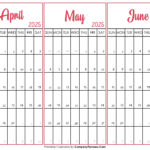 April May June 2025 Calendar Printable   Template | April May June Calendar Printable