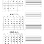 April To June 2025 Calendars (Q2): Free Printables | April May June Calendar Printable