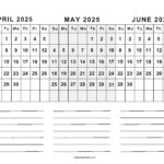 April To June 2025 Calendars (Q2): Free Printables |  Calendar 2025