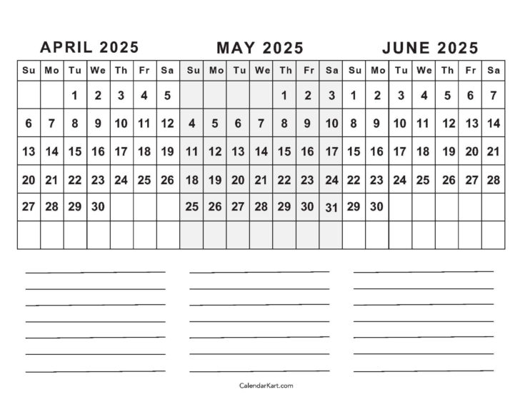 March April May June Calendar 2025 | Calendar 2025