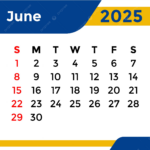 Calendar 2025 June Month Vector Template Download On Pngtree | Calendar Of The Month Of June 2025
