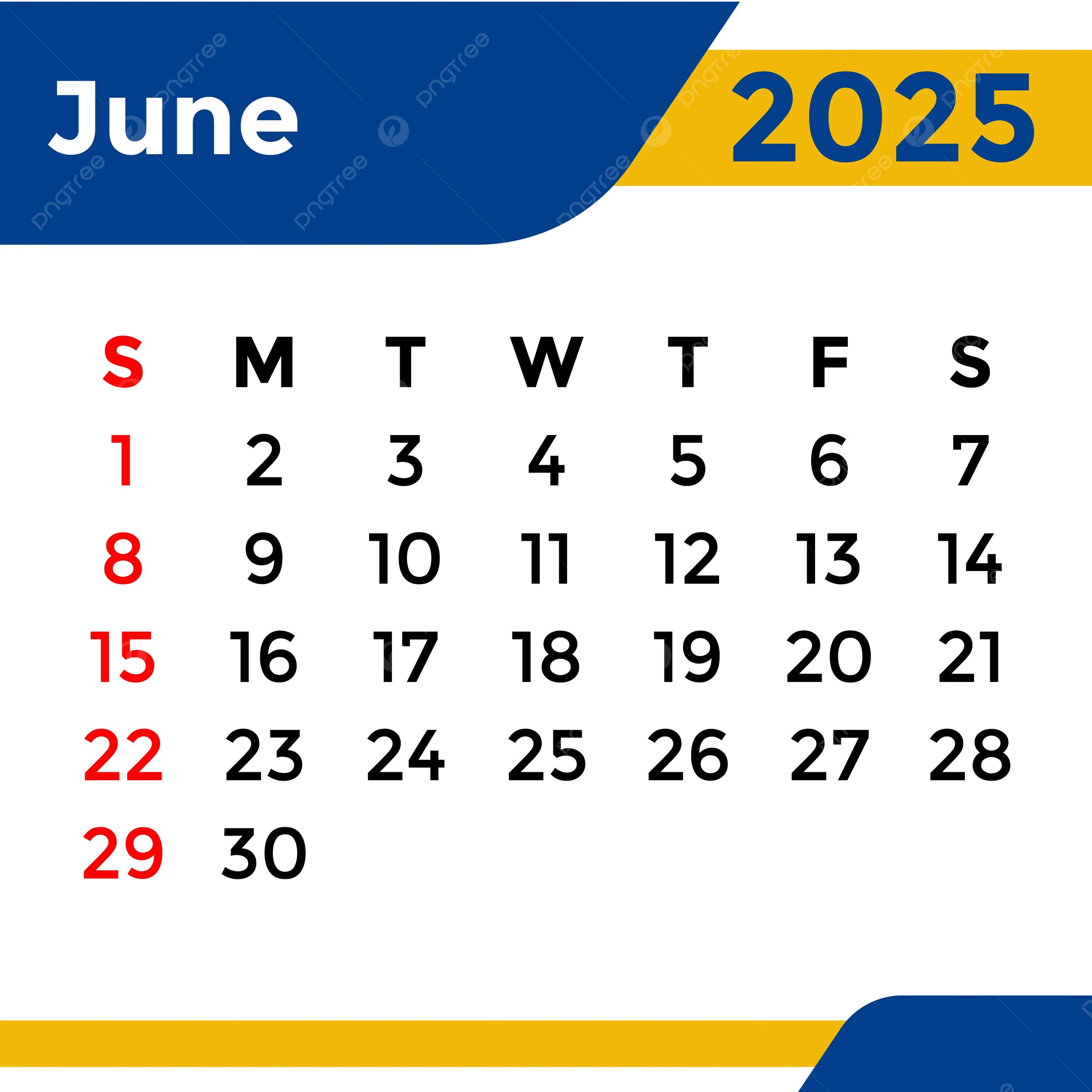 Calendar 2025 June Month Vector Template Download On Pngtree | Calendar Of The Month Of June 2025