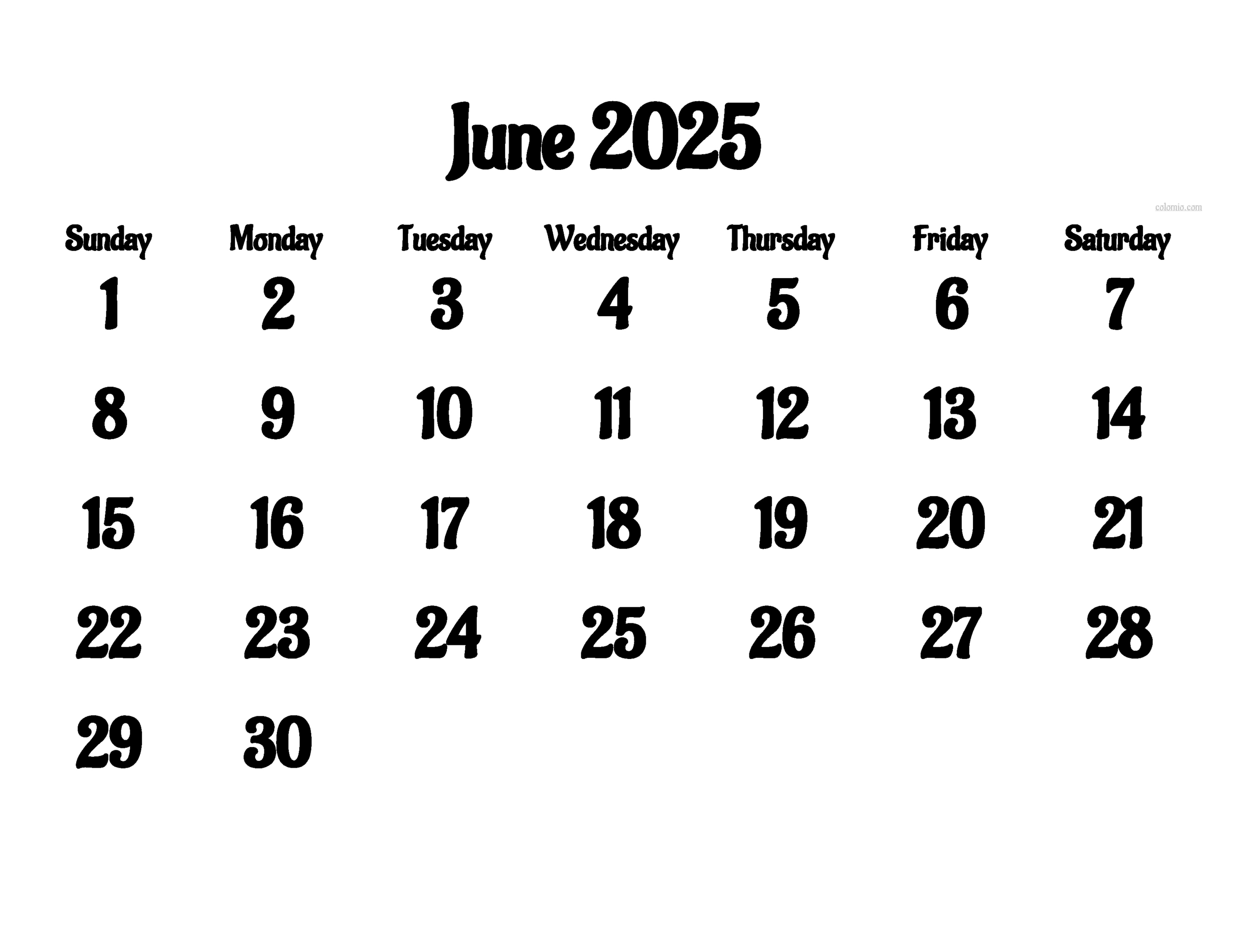 ᐅ June 2025 Calendar | Free Printable Pdf, Xls And Png | June 2025 Calendar Png
