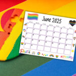Editierbarer Kalender Juni 2025 | Lgbtq+ Monatsplaner | Printable | June Lgbt Pride Month Calendar 2025