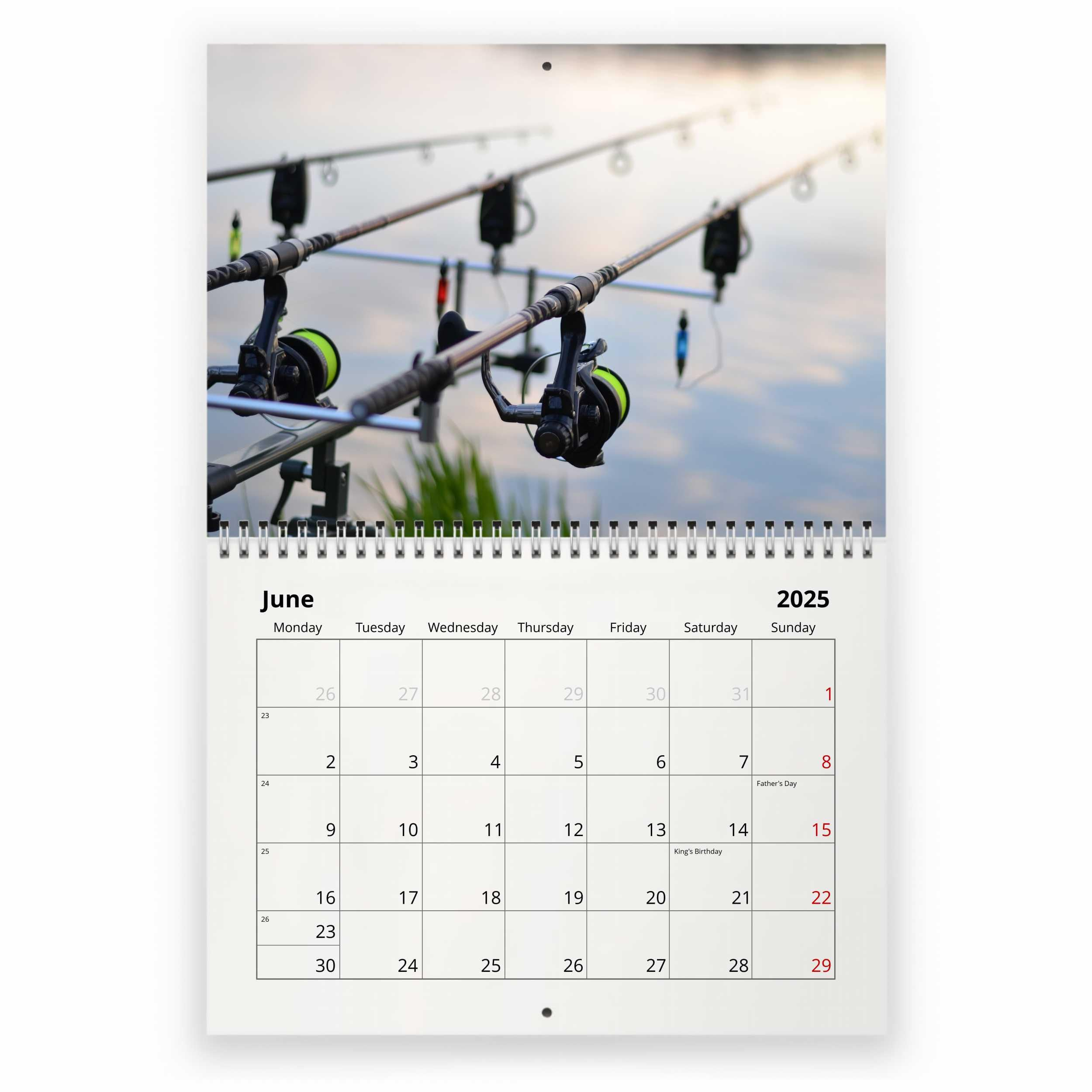 Fishing 2025 Wall Calendar Id:w23043 - Etsy | Fishing Calendar For June 2025
