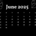 Free Aesthetic June 2025 Calendar Template To Edit Online | June 2025 Calendar Black Background