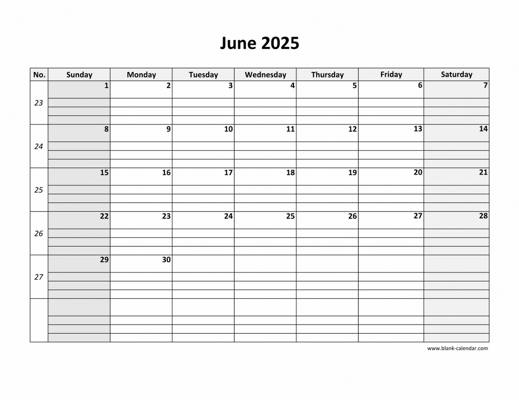 Free Download Printable June 2025 Calendar, Large Box Grid, Space | Calendar 2025