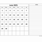 Free Download Printable June 2025 Calendar, Large Space For | June 2025 Calendar With Notes
