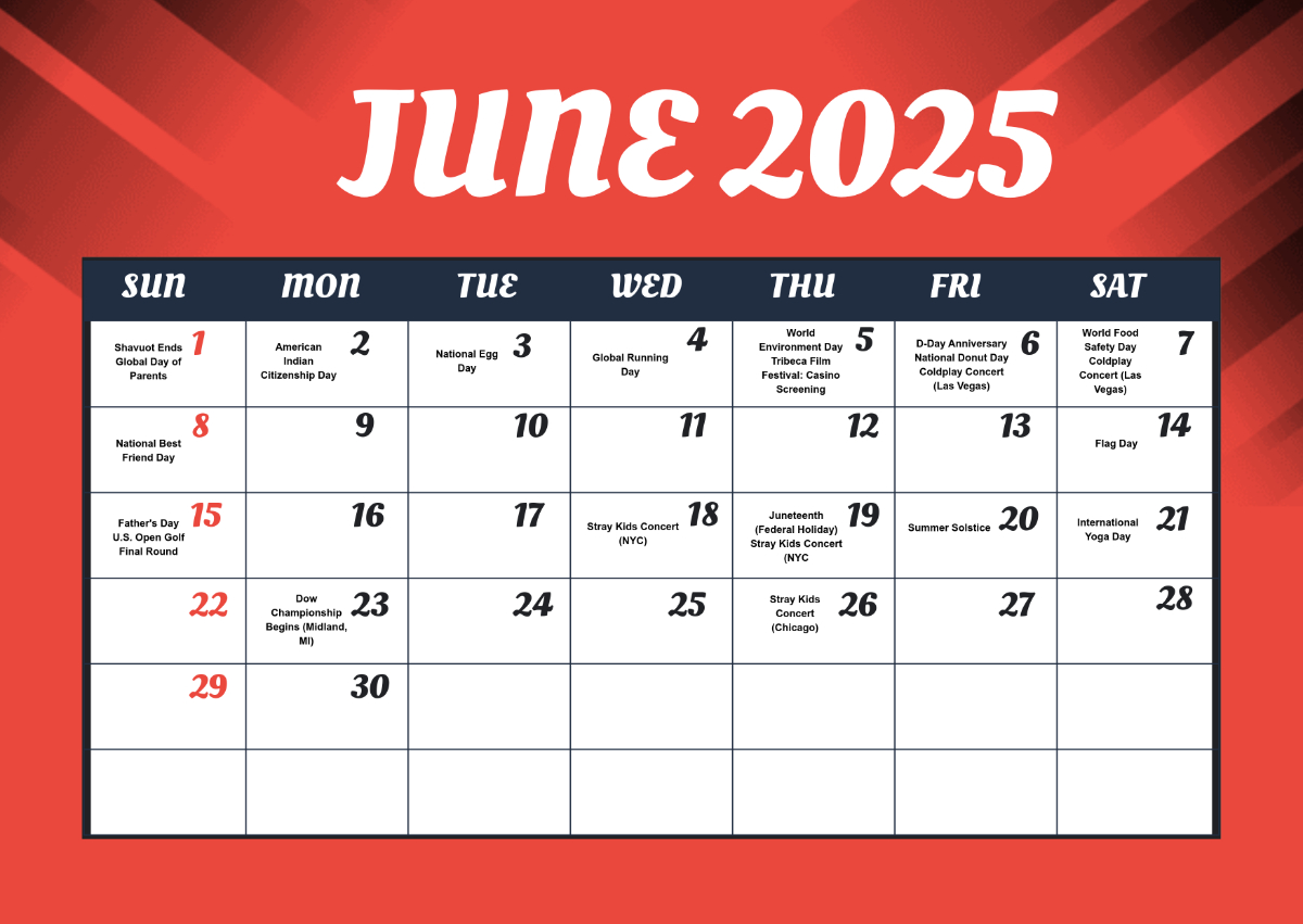 Free June 2025 Calendar Events Template To Edit Online | Calendar 2025