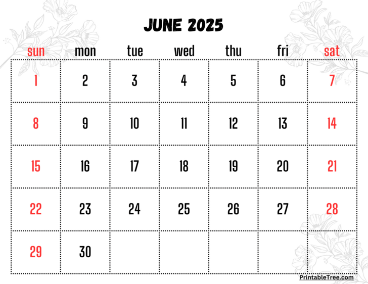 Free Printable June 2025 Calendar with Holidays | Calendar 2025