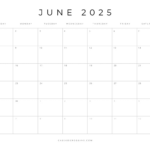 Free Printable 2025 Blank Calendar Templates (All 12 Months) | June Blank Calendar To Print 2025