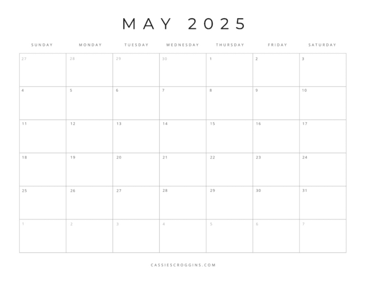 Printable Blank Calendar June 2025 | Calendar 2025