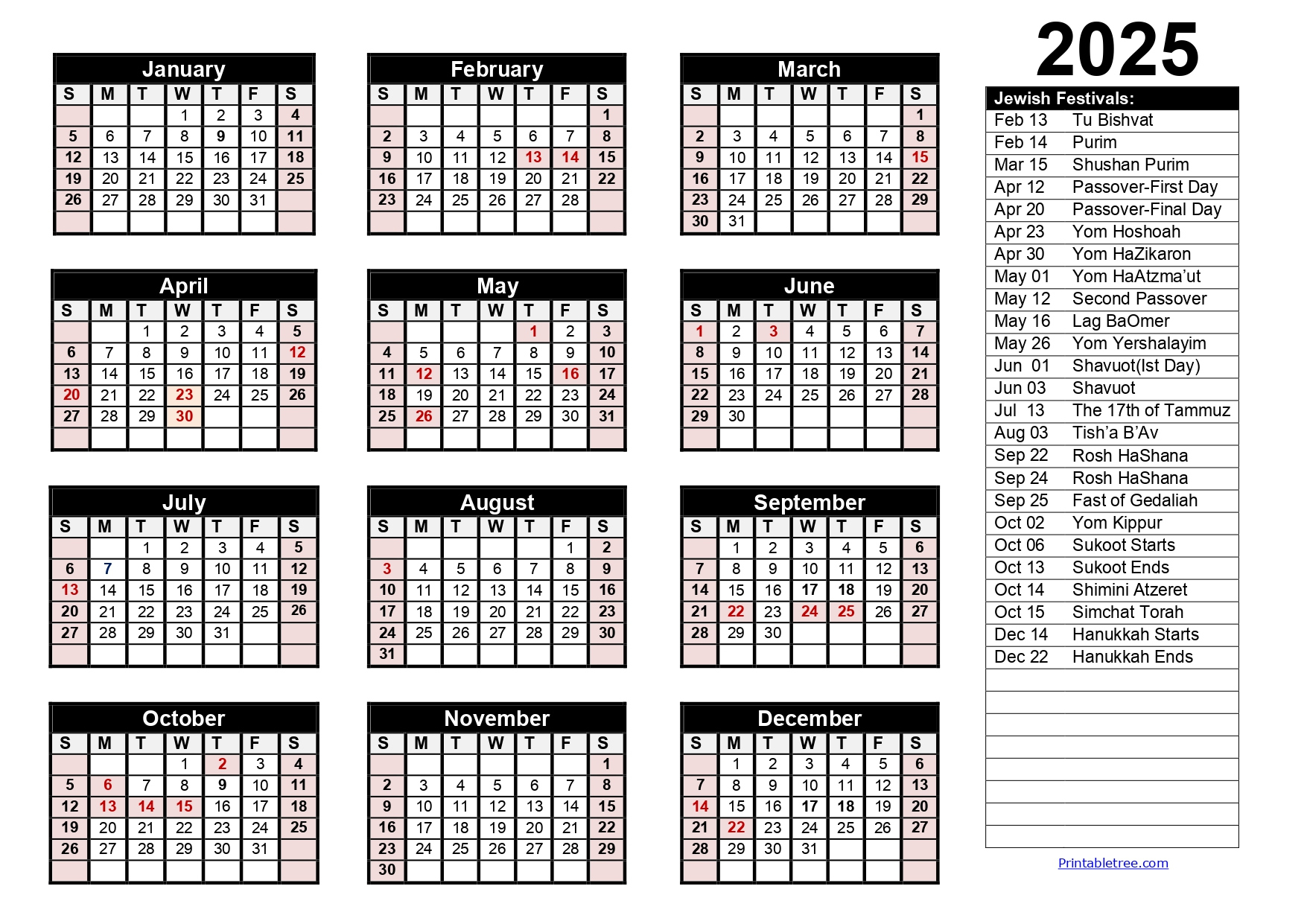 Jewish Calendar 2024, 2025 Pdf Templates With Jewish Holidays Lists | Calendar 2025