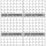 July To December 2025 Calendar Templates   Six Months | June 2025 To December 2025 Calendar