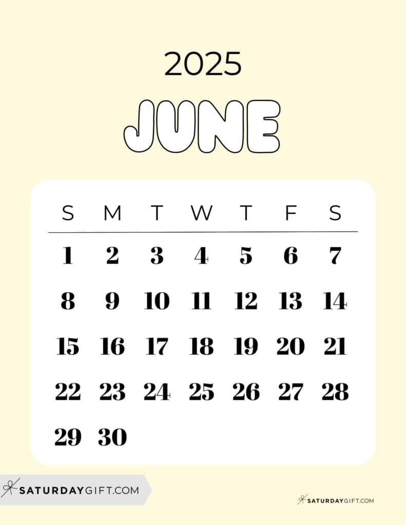 June 2025 Calendar - 23 Cute &amp;amp; Free Printables | Calendar 2025