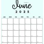 June 2025 Calendar   23 Cute & Free Printables | Month Of June Calendar Printable