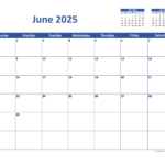 June 2025 Calendar Classic | Wikidates |  Calendar 2025
