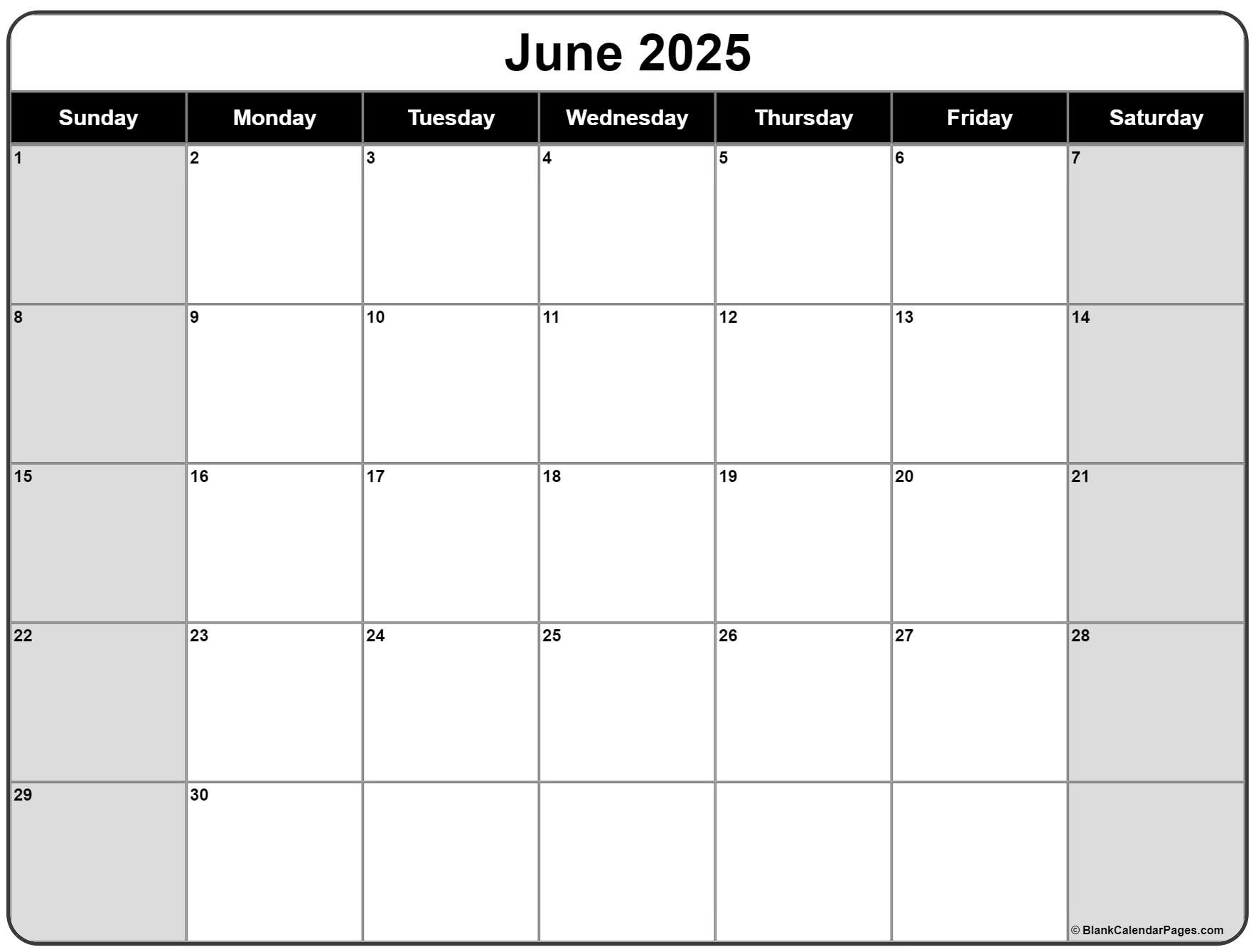 June 2025 Calendar | Free Printable Calendars | Calendar 2025