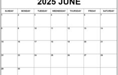 June 2025 Calendar | Free Printable Calendars | Free Printable Calendar June 2025