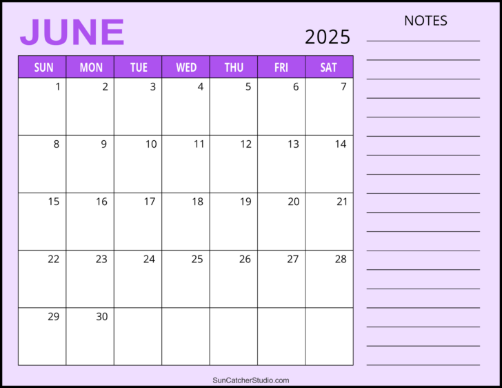 June 2025 Calendar with Notes | Calendar 2025