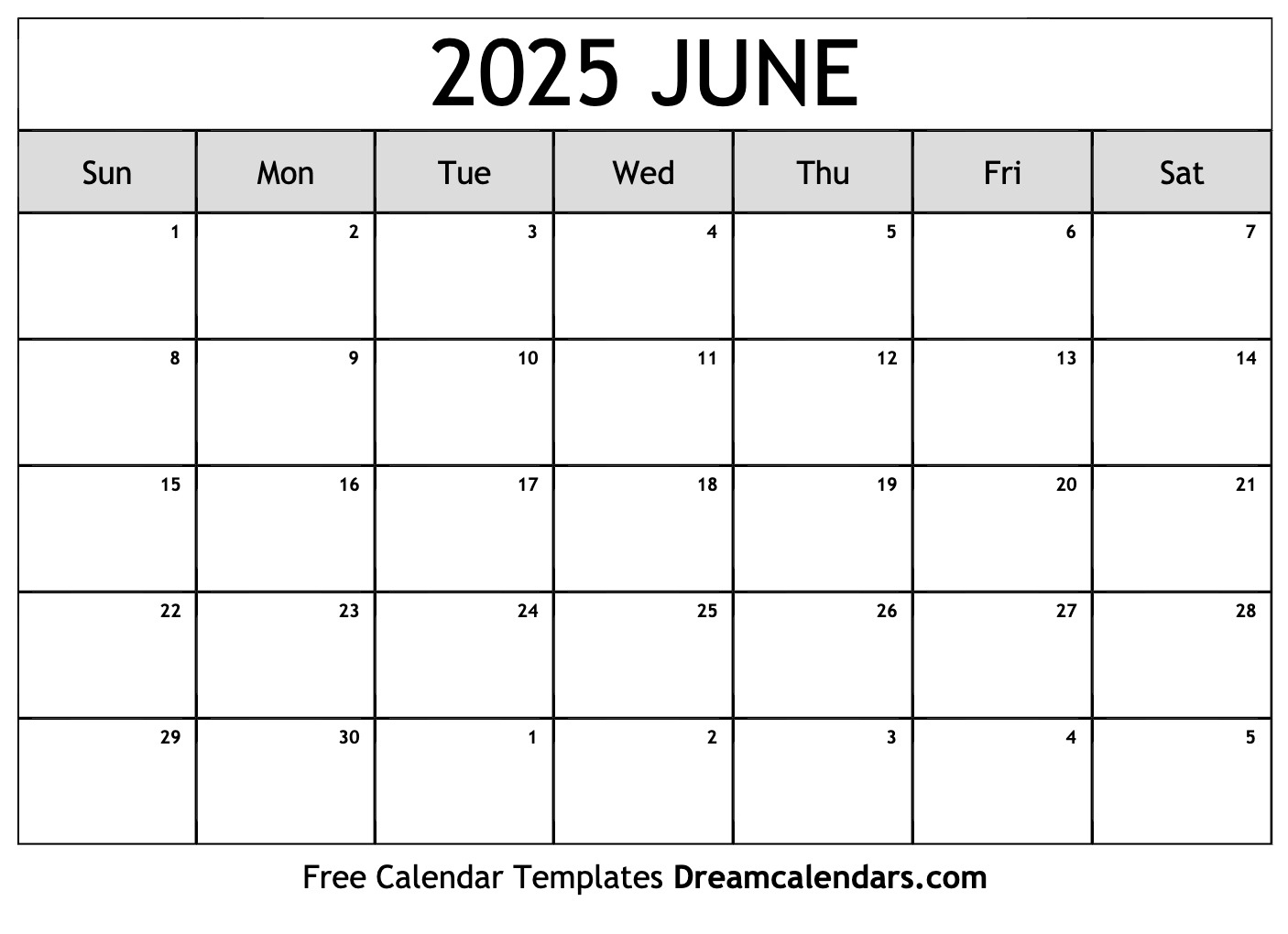 June 2025 Calendar - Free Printable With Holidays And Observances | June 2025 Weather Calendar