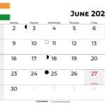 June 2025 Calendar India | June Holiday Calendar 2025