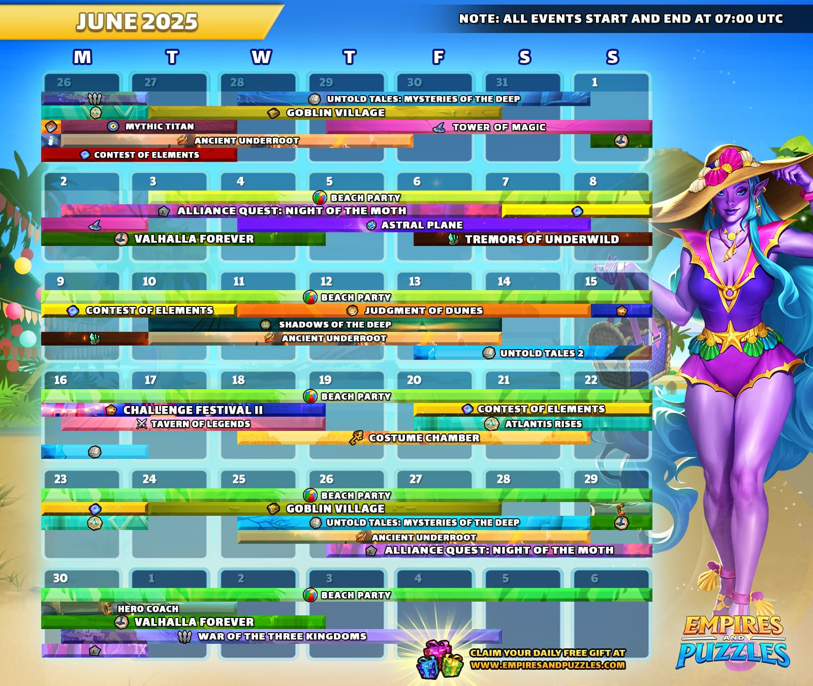 June 2025 Calendar Of Events | Empires &amp;amp; Puzzles | Calendar Of Events For June 2025